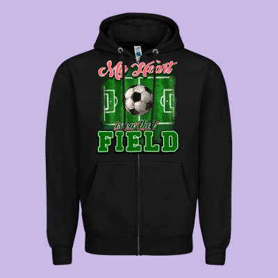 My Heart Is On That Court Soccer Zipper Hoodie Designed By Howdyjamesfarm