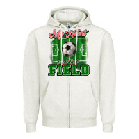 Oatmeal Heather My heart is on that court Soccer Zipper Hoodie - HowdyJamesFarm