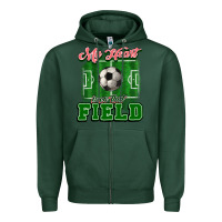 Sports Green My heart is on that court Soccer Zipper Hoodie - HowdyJamesFarm
