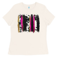 Bone cow , yellow and pink glitter brushstrokes Ladies Tee - AdoDesignShop