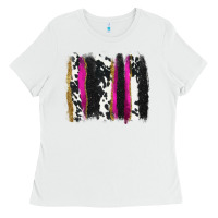 Cow , Yellow And Pink Glitter Brushstrokes Ladies Tee | Teevron