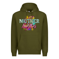 Army Green Mother hustler lightning bolt mother's day Premium Hoodie - HowdyJamesFarm