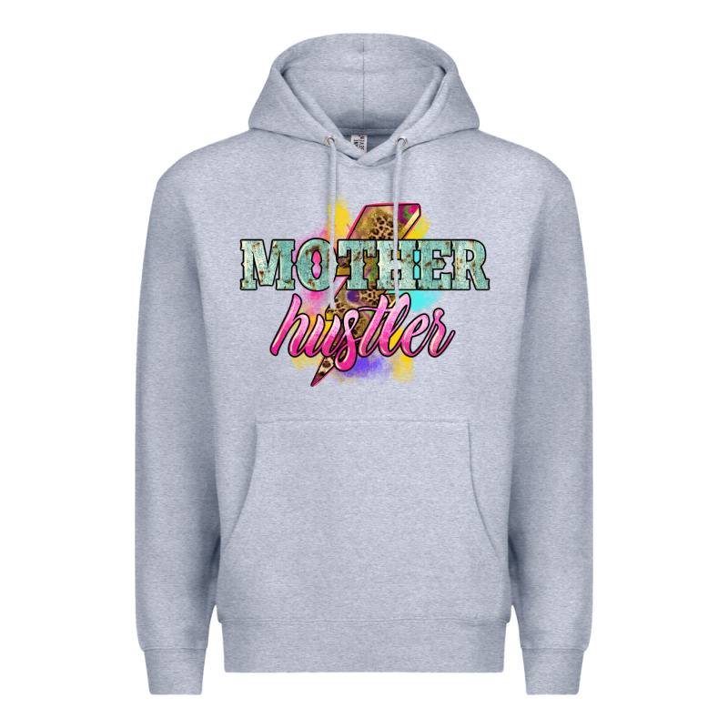 Mother Hustler Lightning Bolt Mother's Day Premium Hoodie by HowdyJamesFarm | Teevron