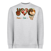 Heather Grey Peace Love Guinea Pigs Heavyweight Sweatshirt - Bettercallsaul