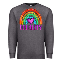 Charcoal Heather equality rainbow Premium Sweatshirt - OliviaCreatesArt