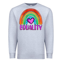 Heather Grey equality rainbow Premium Sweatshirt - OliviaCreatesArt