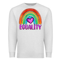 Oatmeal Heather equality rainbow Premium Sweatshirt - OliviaCreatesArt