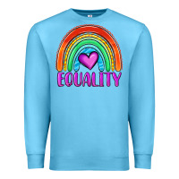 Ocean Blue equality rainbow Premium Sweatshirt - OliviaCreatesArt