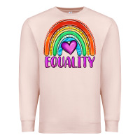 Pale Pink equality rainbow Premium Sweatshirt - OliviaCreatesArt