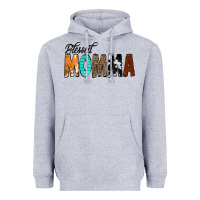 Heather Grey Blessed Momma Heavyweight Hoodie - CowCowDesign