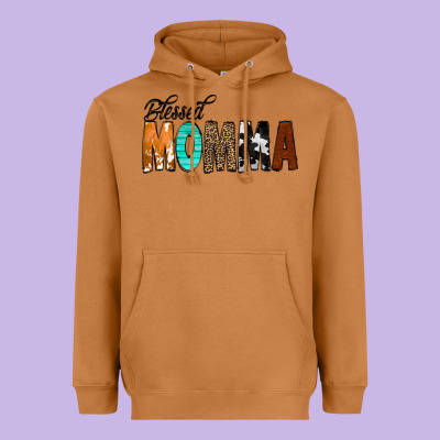 Blessed Momma Heavyweight Hoodie Designed By Cowcowdesign