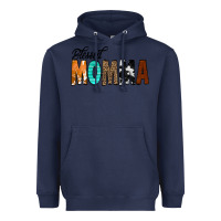 Navy Blessed Momma Heavyweight Hoodie - CowCowDesign