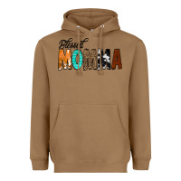 Toasted Coconut Blessed Momma Heavyweight Hoodie - CowCowDesign