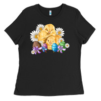 Black chicks eggs daisy easter Ladies Tee - Artiststas