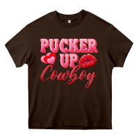 Chocolate Brown pucker up cowboy Heavy Core Tee - AdoDesignShop