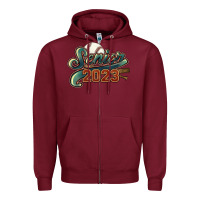 Burgundy Senior 2023 baseball Zipper Hoodie - HowdyJamesFarm