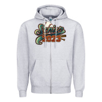 Heather Grey Senior 2023 baseball Zipper Hoodie - HowdyJamesFarm