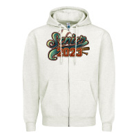 Oatmeal Heather Senior 2023 baseball Zipper Hoodie - HowdyJamesFarm