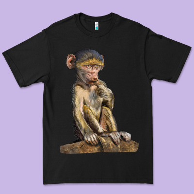 Baby Baboon Illustrations Premium Tee Designed By Lillyallendesigns
