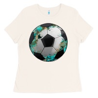 Bone western sport soccer camouflage turquoise pattern Ladies Tee - Artiststas