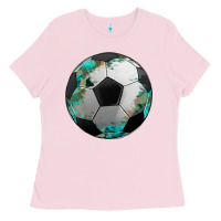 Bubblegum Pink western sport soccer camouflage turquoise pattern Ladies Tee - Artiststas