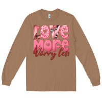 Toasted Coconut love more worry less Long Sleeve Tee - RanaPortraitStore