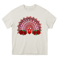 Cream valentine's day rainbow with roses Heavy Core Tee - AdoDesignShop