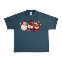 Midnight Navy santa snowman reindeer Urban Heavy Tee - MaliasSmallBusiness