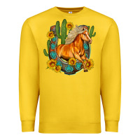 Lemon western horse cactus sunflowers horseshoe Premium Sweatshirt - OliviaCreatesArt