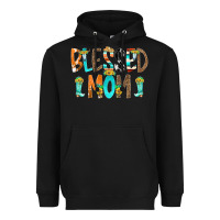 Black Blessed Mom Heavyweight Hoodie - CowCowDesign