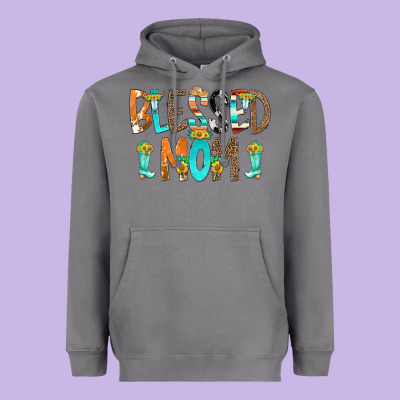 Blessed Mom Heavyweight Hoodie Designed By Cowcowdesign