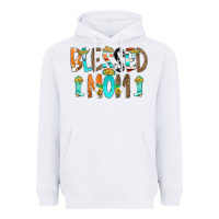 White Blessed Mom Heavyweight Hoodie - CowCowDesign