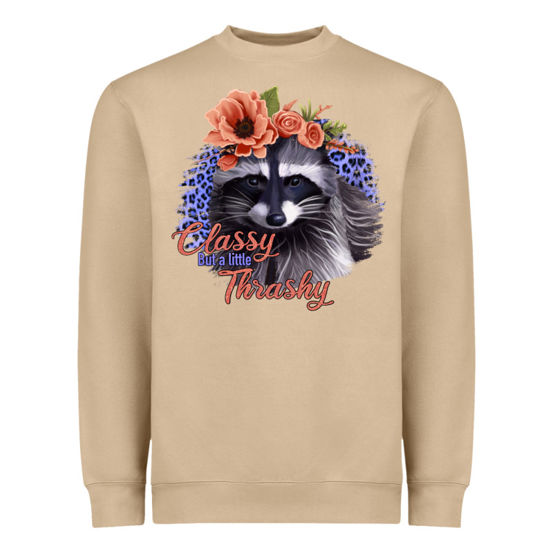 Classy But A Little Thrashy Raccoon With Flowers Heavyweight Sweatshirt by Bettercallsaul | Teevron