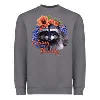 Storm Classy But a Little Thrashy Raccoon with Flowers Heavyweight Sweatshirt - Bettercallsaul