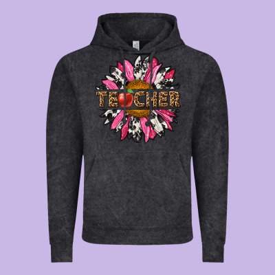 Western Teacher Sunflower Vintage Hoodie Designed By Nancycooperartshop