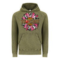 Vintage Olive western teacher sunflower Vintage Hoodie - NancyCooperArtShop