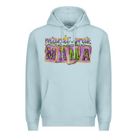 Blue Mist Mardi gras mama with beads mother's day Premium Hoodie - HowdyJamesFarm