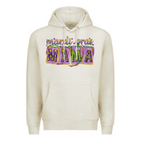 Oatmeal Heather Mardi gras mama with beads mother's day Premium Hoodie - HowdyJamesFarm
