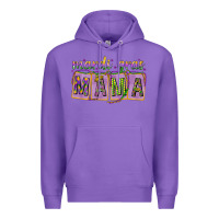 Purple Mardi gras mama with beads mother's day Premium Hoodie - HowdyJamesFarm
