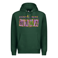 Sports Green Mardi gras mama with beads mother's day Premium Hoodie - HowdyJamesFarm