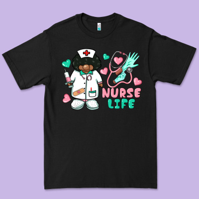 Nurse Life Afro American Nurse Premium Tee Designed By Barkaloodesign