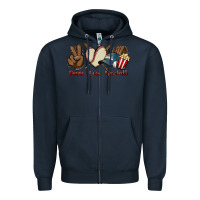Navy Peace love Baseball Zipper Hoodie - HowdyJamesFarm