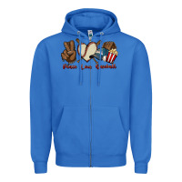 True Royal Peace love Baseball Zipper Hoodie - HowdyJamesFarm