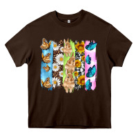 Easter Bunny Butterfly Daisy And Sunflower With Cowhide And  Leopard B Heavy Core Tee | Teevron