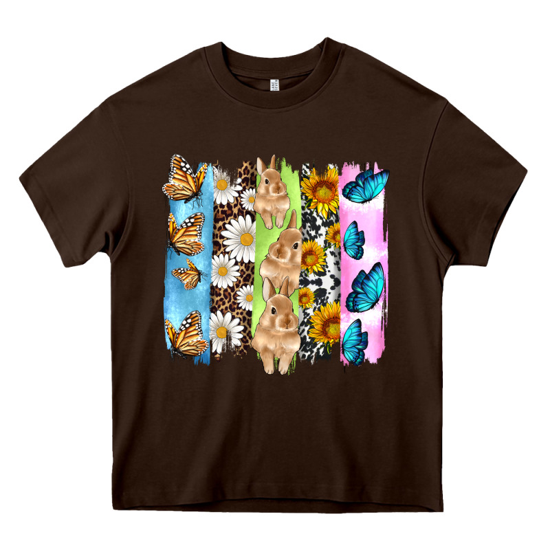 Easter Bunny Butterfly Daisy And Sunflower With Cowhide And  Leopard B Heavy Core Tee by Artiststas | Teevron