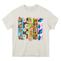 Cream easter bunny butterfly daisy and sunflower with cowhide and  leopard b Heavy Core Tee - Artiststas