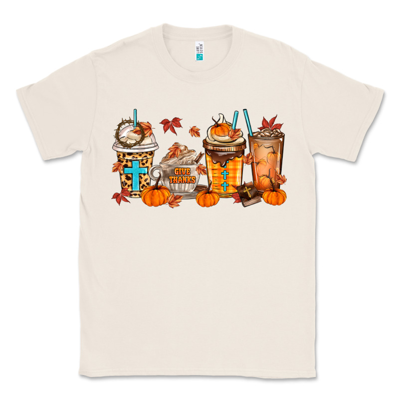 Give Thanks Coffee Cups Classic Tee by MaliasSmallBusiness | Teevron