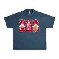 Midnight Navy Pink Christmas gnomes Urban Heavy Tee - NancyCooperArtShop