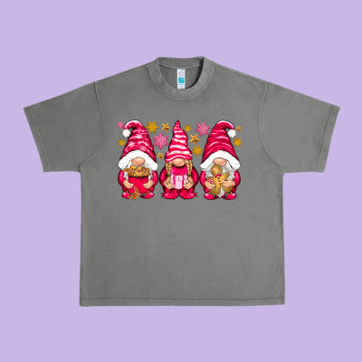 Pink Christmas Gnomes Urban Heavy Tee Designed By Nancycooperartshop