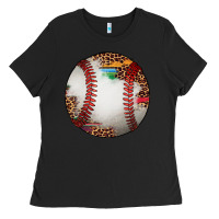 Black western baseball leopard serape pattern Ladies Tee - Artiststas
